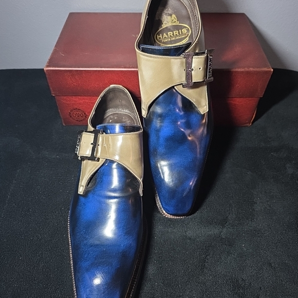 Blue and Tan Men\'s Oxfords